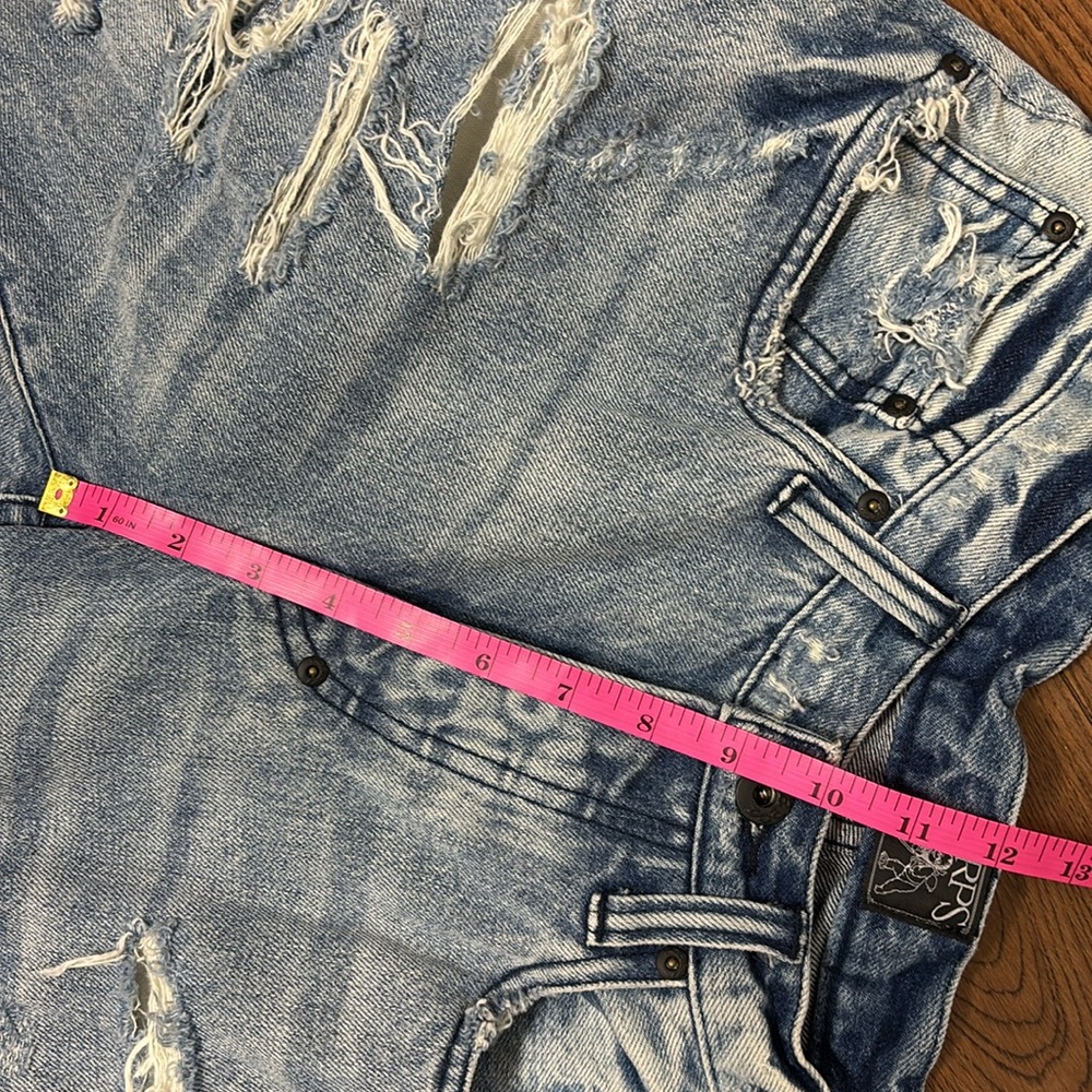 PRPS JEANS Le Sabre distressed cropped jeans men’s size 32  / unisex 100% Cotton - Picture 4 of 16